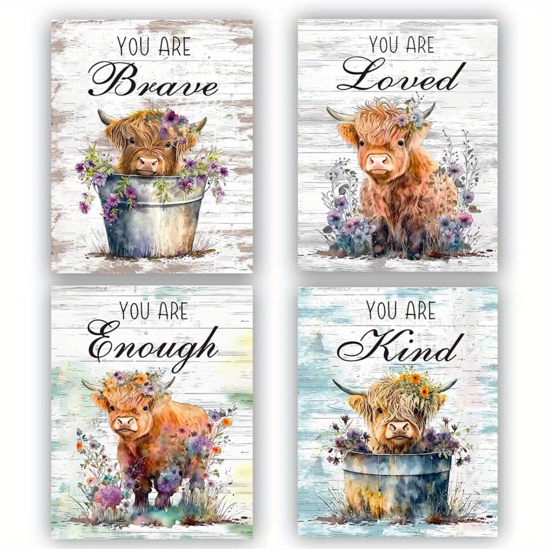 

Inspirational Quotes Set Of 4 - , Decor, 8x10 Inches, Room Decor