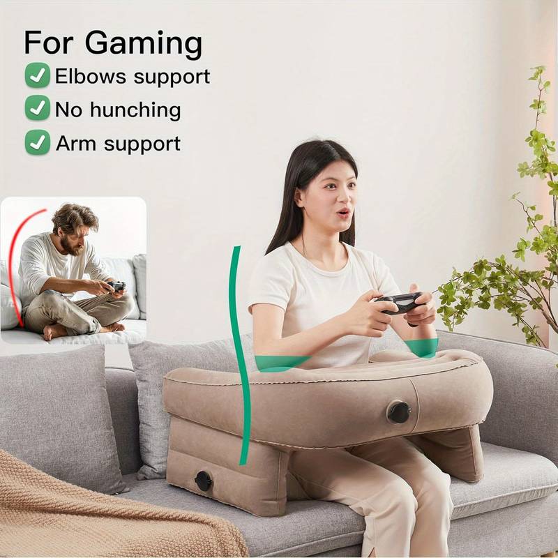 Oreiller Gonflable Rond Transparent Pour Camping, Voyage Et Voiture - Coussin Portable Résistant à L'eau, Taille 45x45x22 Cm