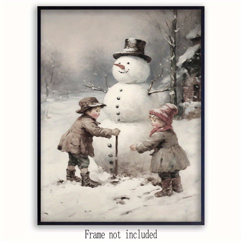 

Snowman Canvas Art Print - Decor, Christmas Hanging For