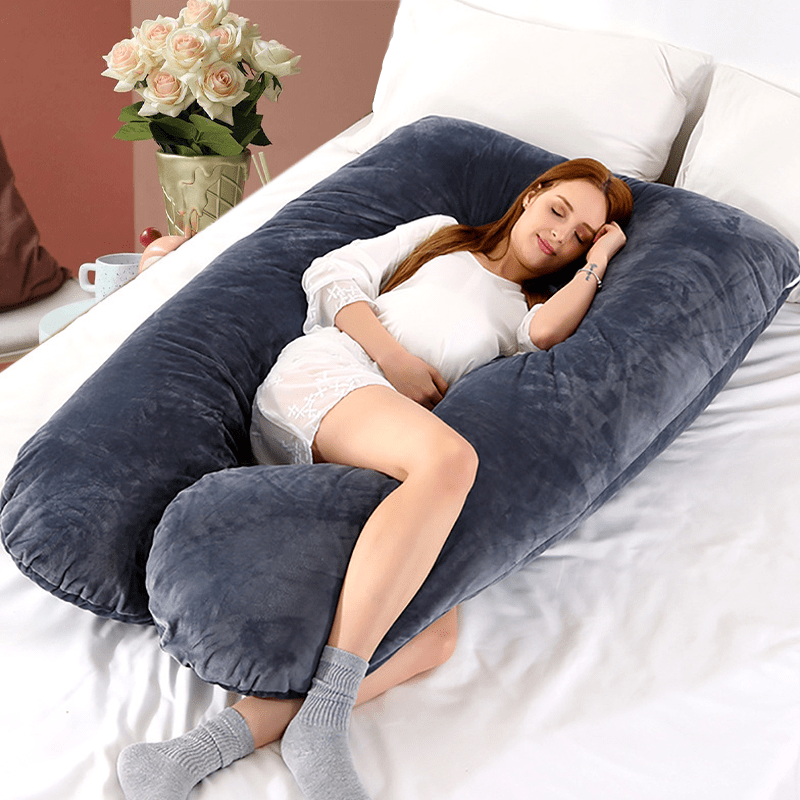 TEMU Soft U-shaped Whole Body Pregnancy Pillow With Removable Cover - Multifunctional Waist Support, For Expectant Mothers - Perfect Gift For Christmas, Halloween, Thanksgiving Day Carnival