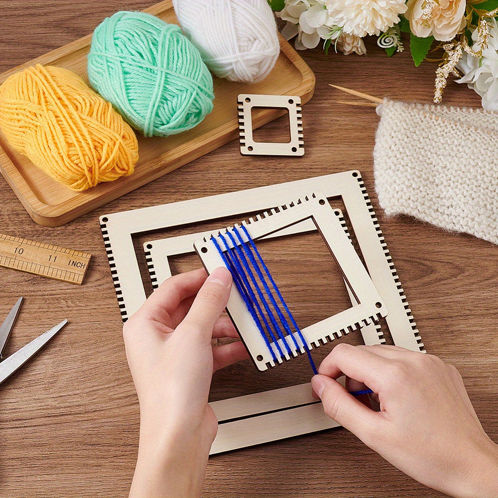 

4pcs Wooden Weaving Set - -size For Diy Handcrafts, Art & Transportation