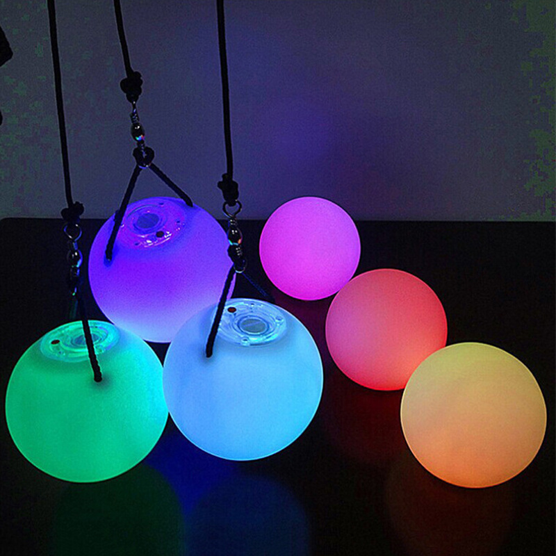 3 Balles De Jonglage LED Rechargeables - 22 Modes De Lumière, Noyau Souple Lesté - Diamètre 69 Mm