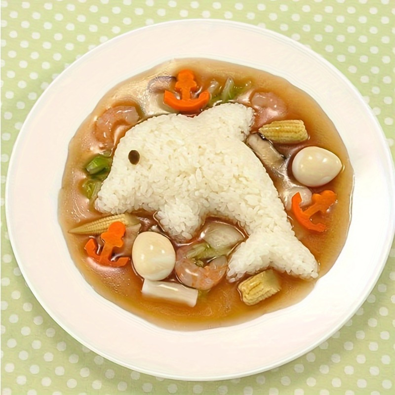 4pcs cute animal shaped rice ball mold set perfect for diy bento boxes sushi making durable pp material easy to clean details 1