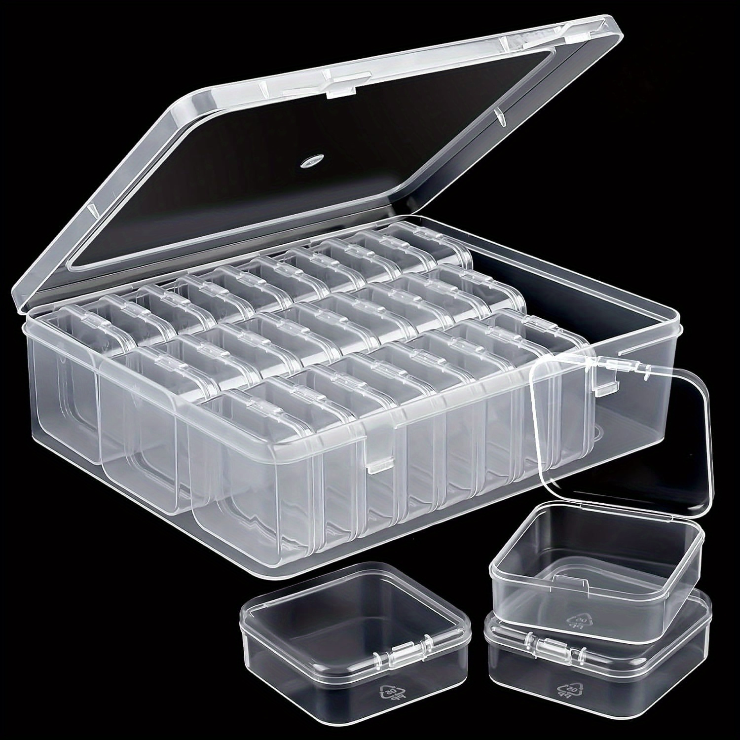 

30 Pcs Clear Plastic Storage Box Set: Organize Diy Crafts, Jewelry, Tools & Small Accessories In Style