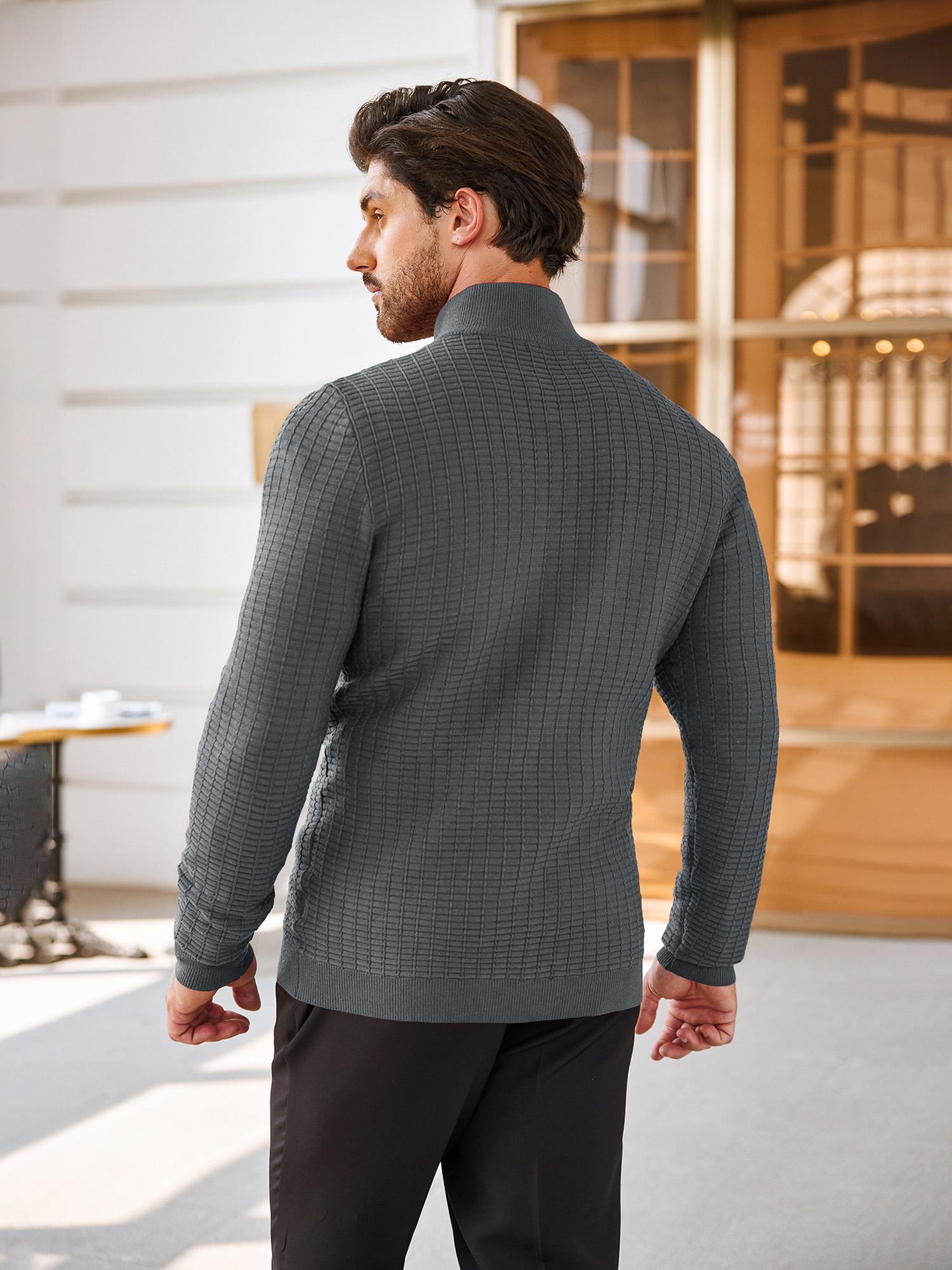 LREUIP Autunno e inverno Stand up Collar Maglione Uomo