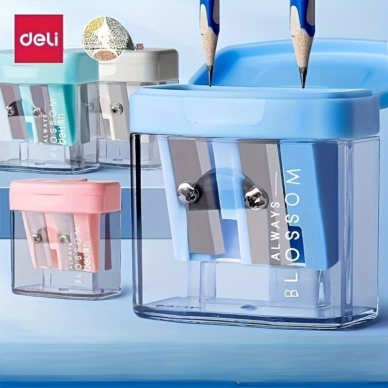 

Deli's Powerful Double-hole Pencil Sharpener: Suitable For Large And Small Pencils, And Ideal For Back To School And Stationery Use