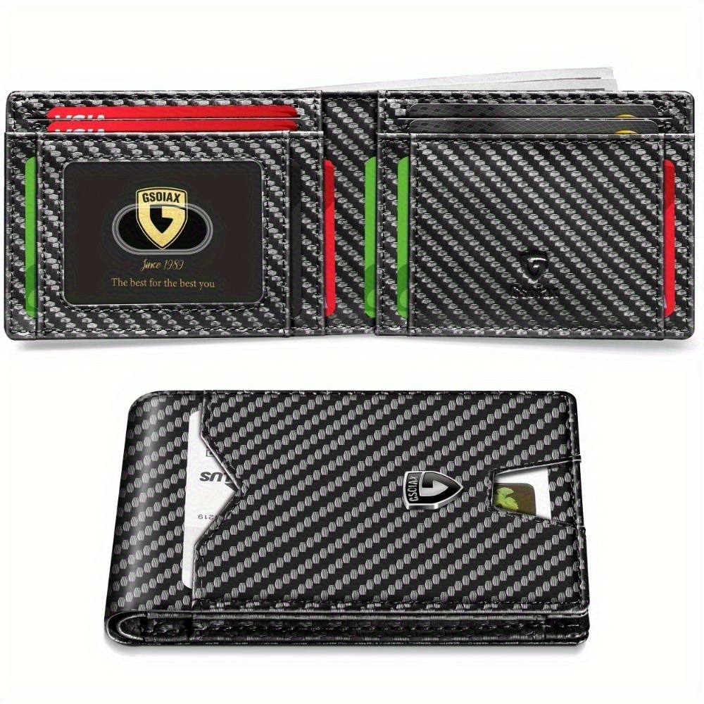 TEMU Igh-quality Faux Leather Men's Wallet, Multi-card Design And Spacious Space -bifold Wallet With Change Clip Exquisite Gift For Men