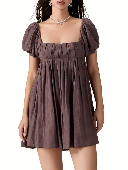 womens puff short sleeve mini dress square neck babydoll backless lace up summer flowy short dresses - women's clothing - Temu womens puff short sleeve mini dress square neck babydoll backless lace up summer flowy short dresses - women's clothing - Temu