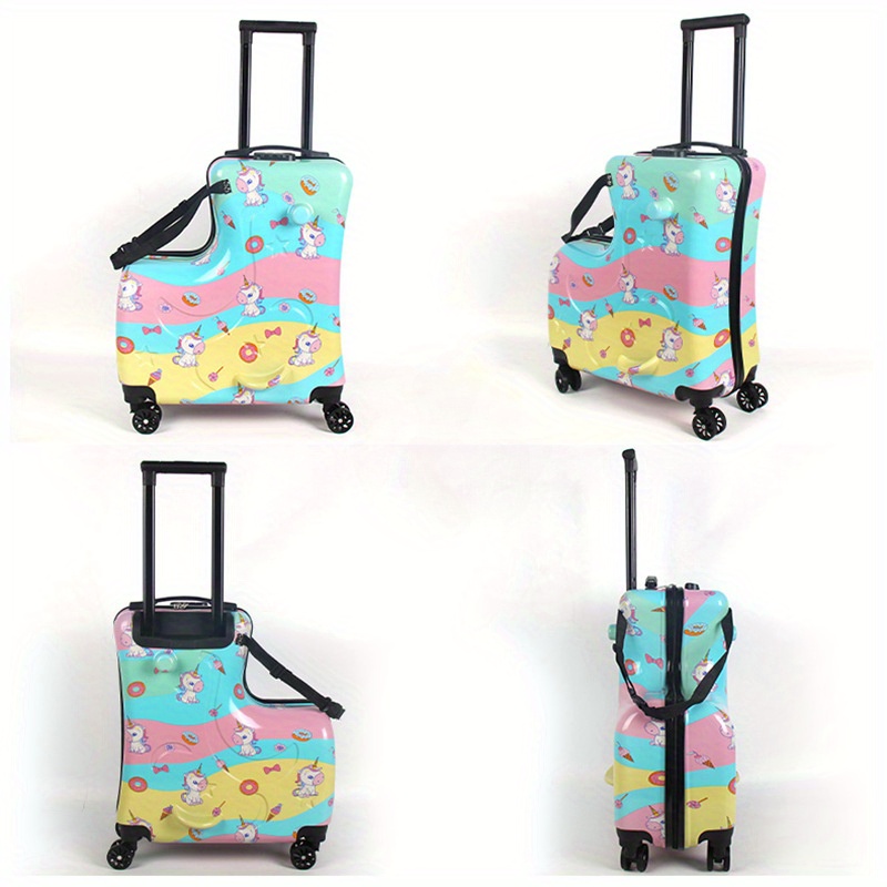 cartoon cute riding trolley case small suitcase 20 inch cartoon travel code trolley suitcase details 1