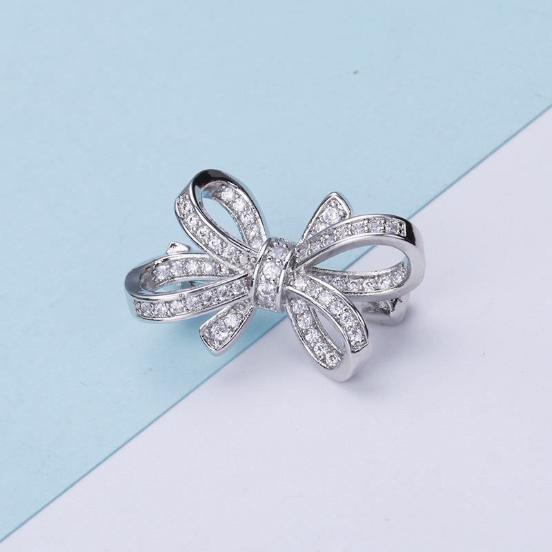 elegant mini bow brooch with sparkling rhinestones vintage     womens v neck shirts and sweaters details 1