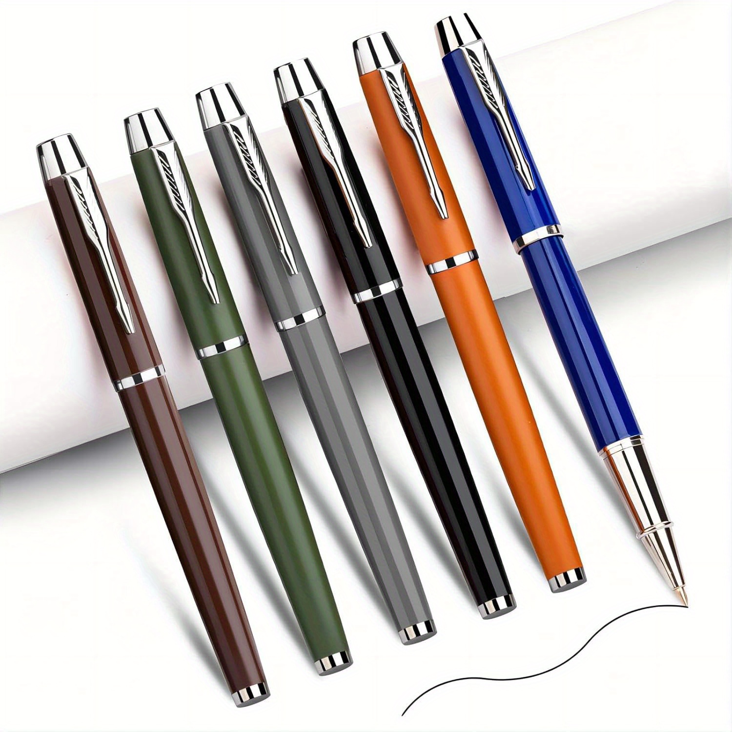 

6pcs Luxury Metal Ballpoint Pens - Fine Point, , Perfect Gift Set For Men & Women, Durable Office Supplies Beautiful Ballpoint Pens Pen And Pencil Gift Set