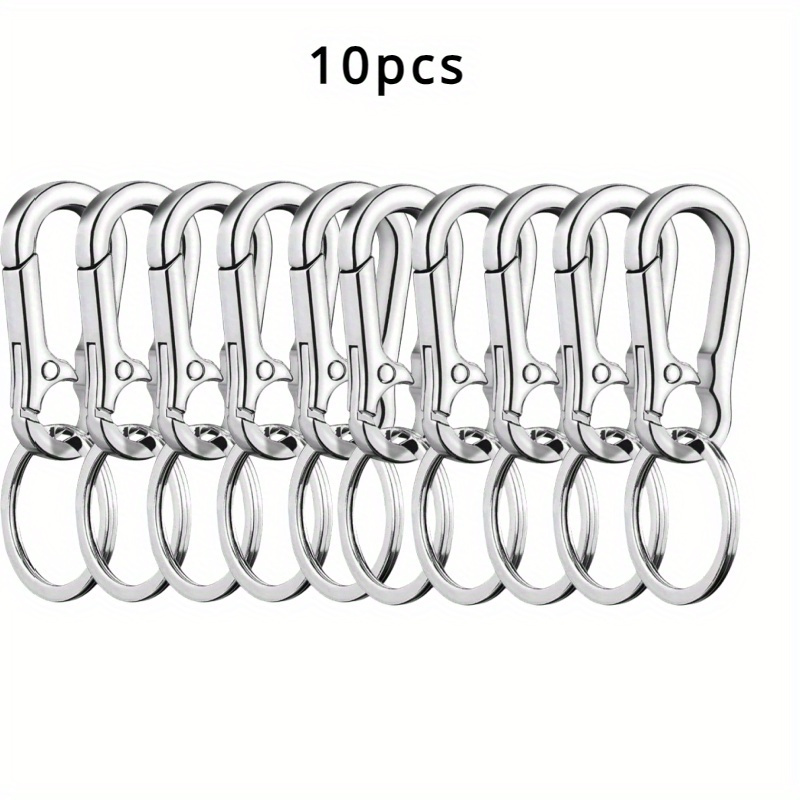 

10pcs Large Gourd-shaped Keychain Set - Strong Stainless Steel Carabiner, Alloy Material, Climbing Hook, Metal Key Chain Ring For Outdoor And Daily Use