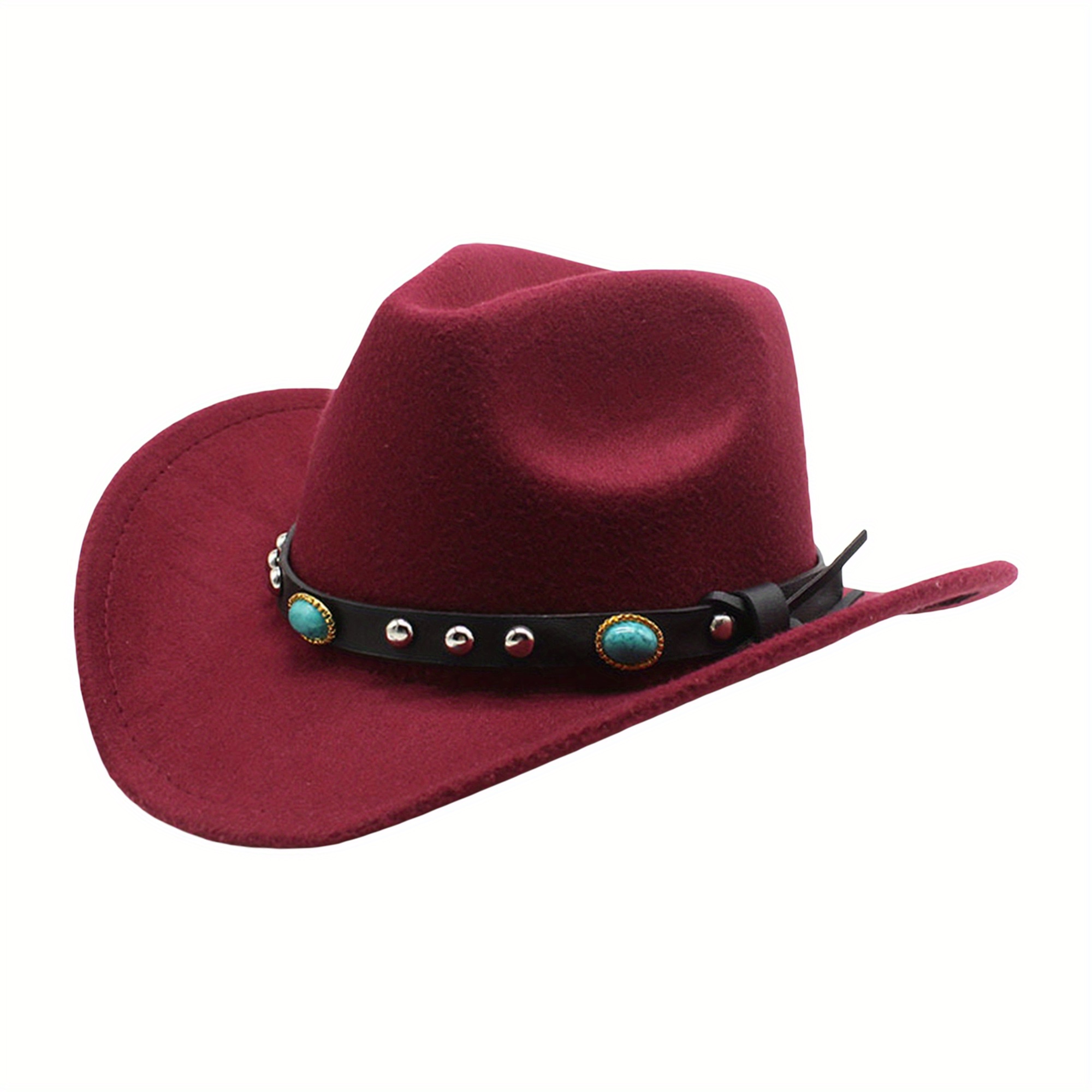 Red Western Cowboy Hat with Turquoise Accent s-l400.jpg main image 2
