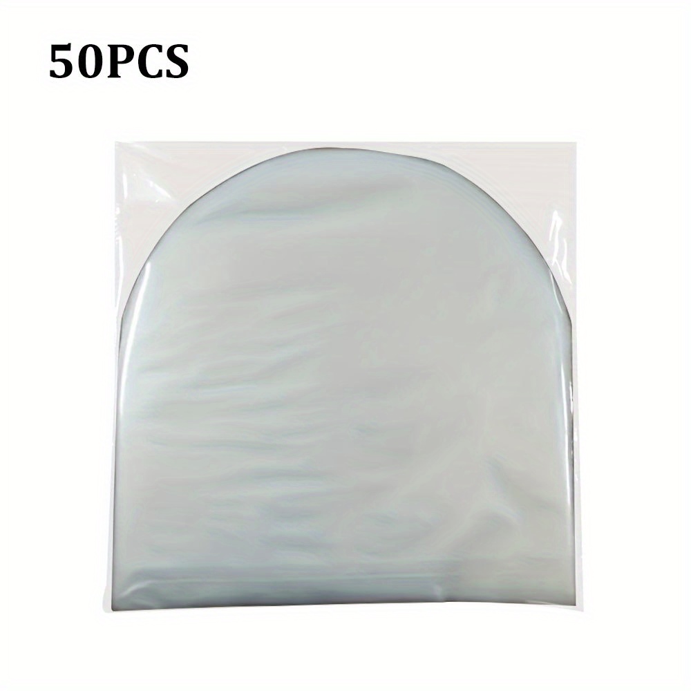 Image of Pack Of 50 Inner Sleeves For Vinyl Records, Suitable For 5 To 12 Inches. Anti-static Protective Sleeves With A Round Bottom Are Designed To Keep Your Safe