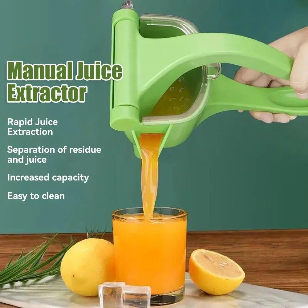 

Manual Juice Extractor - Durable Plastic Hand Press Juicer With Rapid Separation Of Residue, Easy To Clean, Increased Capacity, Healthy & Delicious Juice Maker, Manual Energy Saving For Home Use