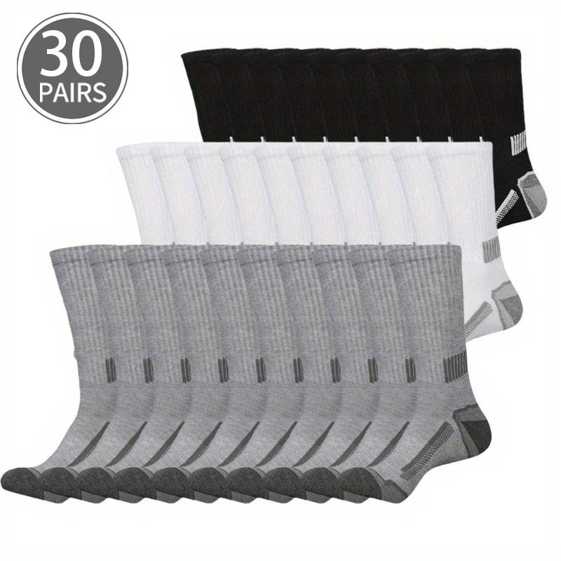 10/ Pairs Pack Men's Athletic - Breathable Elastic Sports Socks Suitable For Basketball, Fitness, Outdoor Activities - Sweat-wicking Comfortable Tube Socks