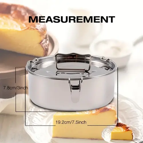 stainless steel flan pan 63 oz mold cooker for baking compatible with pot 3 6 8qt custard pan flan dish with lid tart pan round fluted dish oven safe cupcake pudding baking