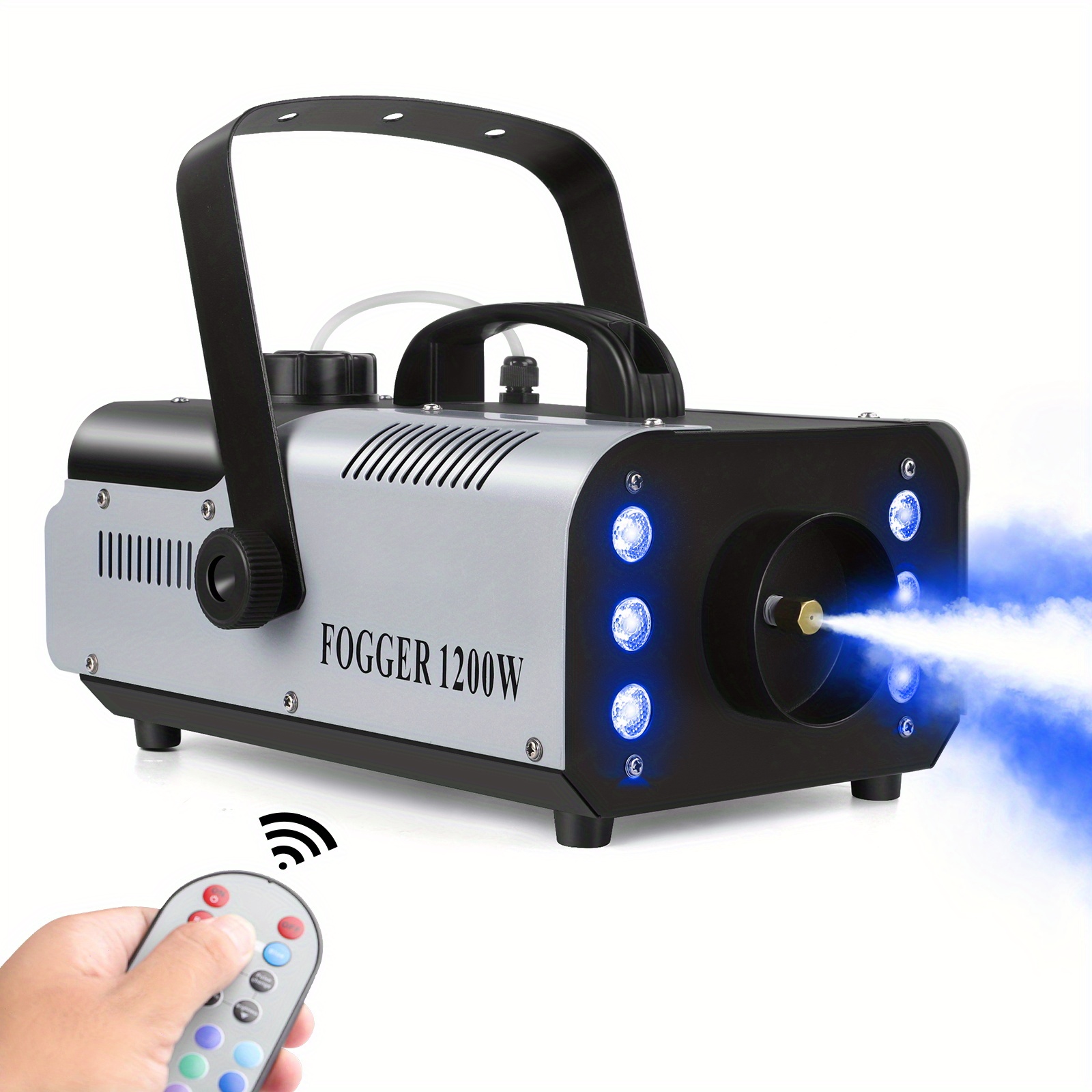TEMU 1200w Led Rgb Dj Smoke Machine Stage Fog Effect Equipment For Wedding Christmas Halloween Stage Light Fog Machine