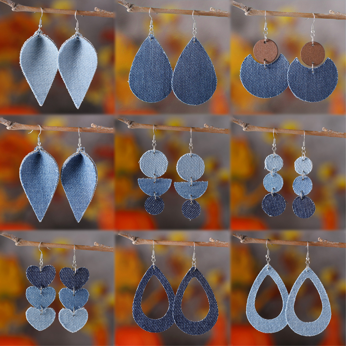 

9 Round - Drop - Pendant Women' Ear Ornaments