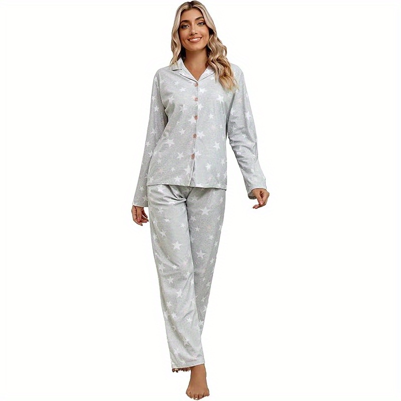 

Amemory In Women Printed Flannel 2 Piece Set Pajama