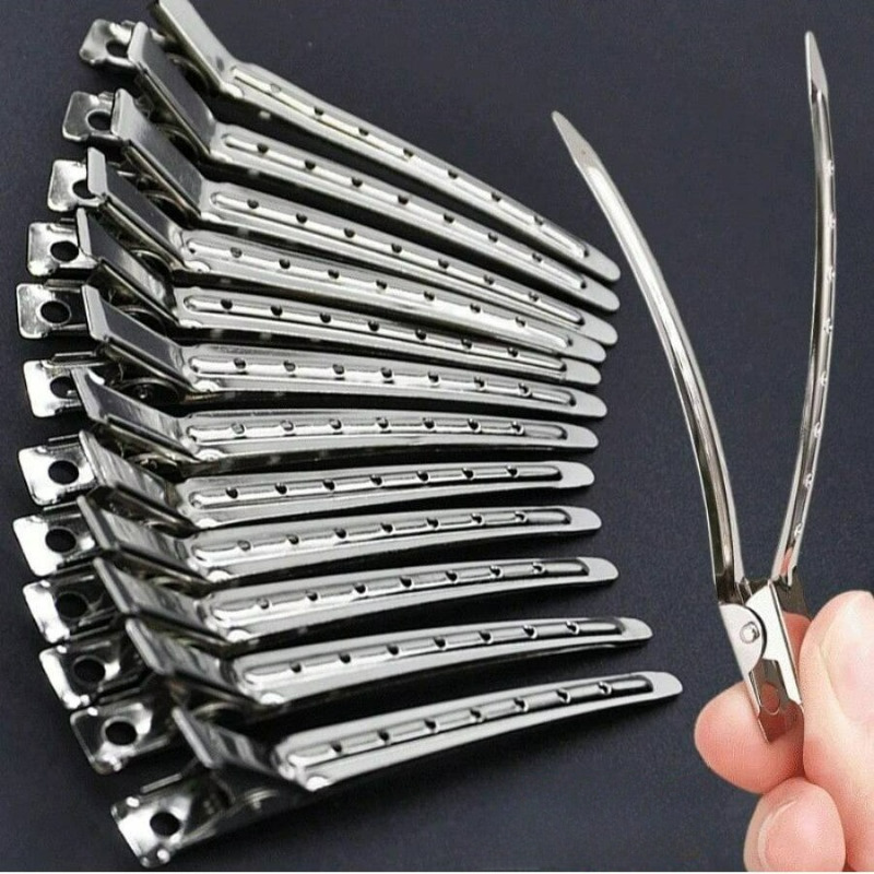 

20pcs Professional Hair Styling Clips Set - Alloy Metal, Non-slip Grip For Salon & Home Use