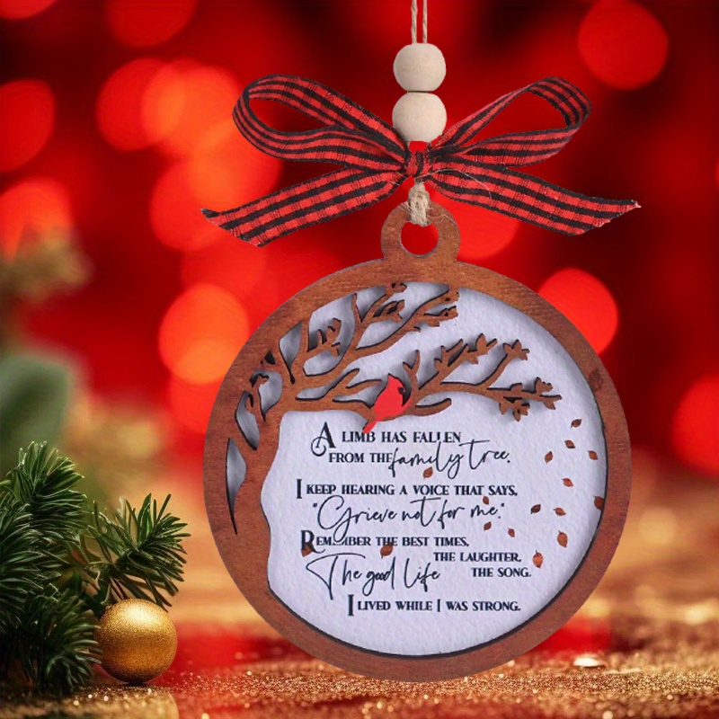 

Memorial Christmas Ornament - 3d Wooden Keepsake For Loss Of , Car Interior Accessory