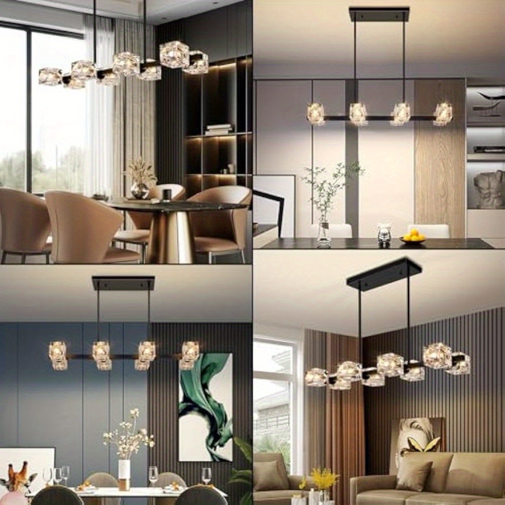 Black Chandeliers Dining Room Modern Crystal Pendant Temu