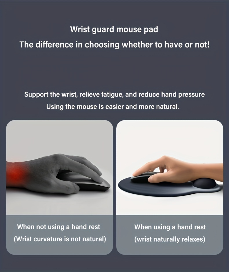 1pc ergonomic silicone mouse pad with wrist support non slip round desk accessory for comfortable office work computer and laptop use   keyboard and mouse wrist rest   modern tech accessory ergonomic support mouse pads for des details 1