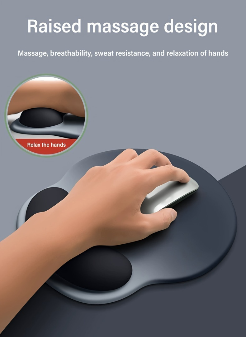 1pc ergonomic silicone mouse pad with wrist support non slip round desk accessory for comfortable office work computer and laptop use   keyboard and mouse wrist rest   modern tech accessory ergonomic support mouse pads for des details 2