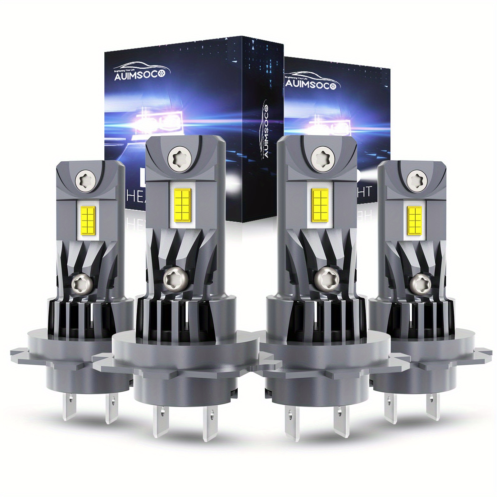 

4 Pcs H7 Led Headlight Bulbs, 6500k , 500% , 40000lm And , Of 4