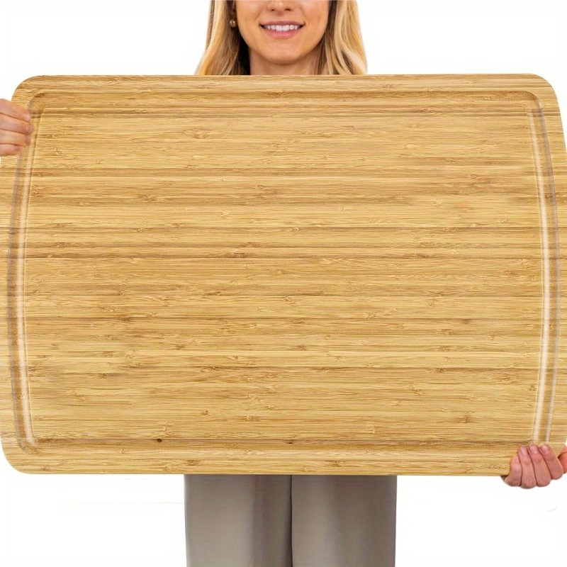 

Extra Large Bamboo Cutting Board - 25x16 Inch, Thick With Juice Groove For Meat & Vegetables, Charcuterie, Kitchen Essential