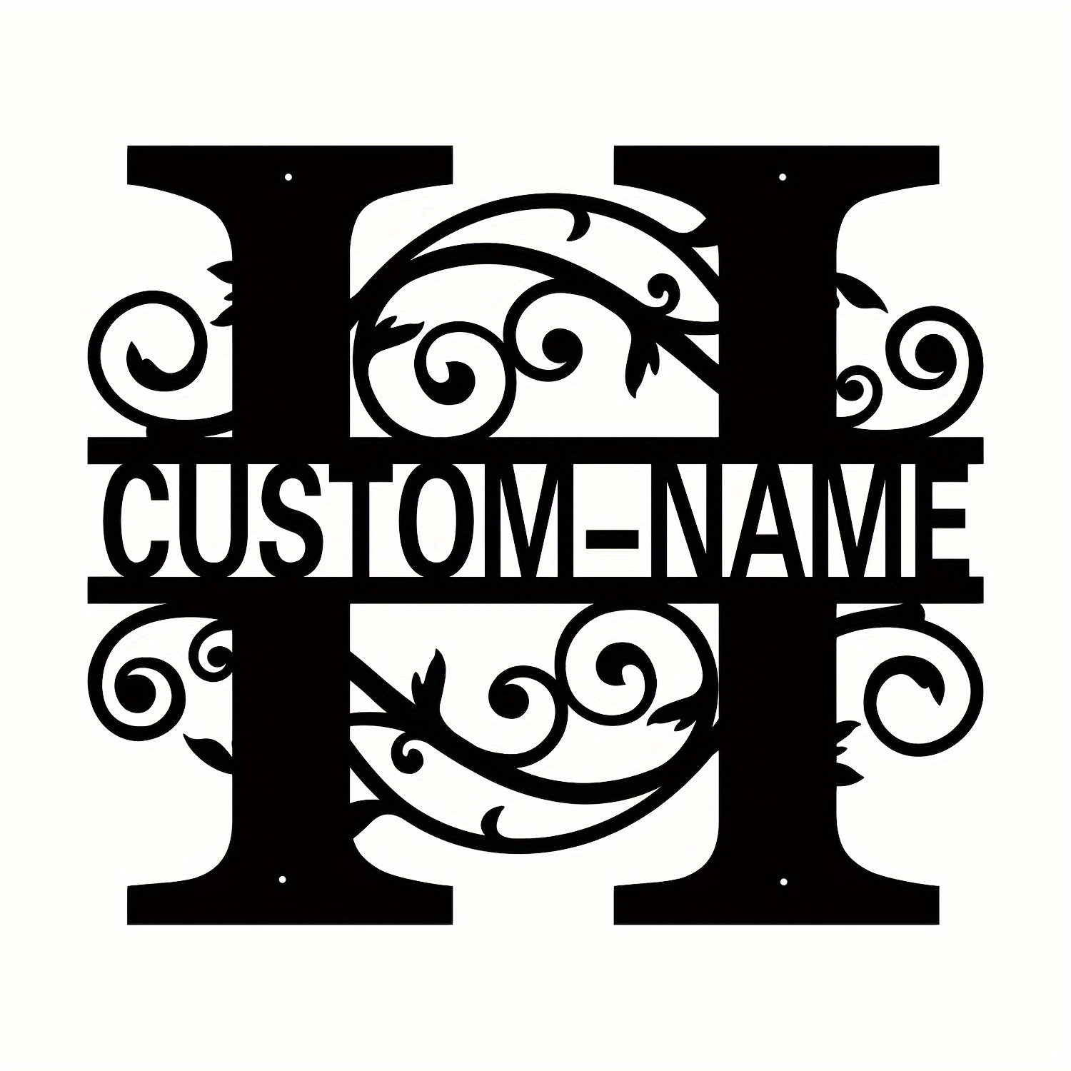 custom name iron   personalized metal monogram sign farmhouse home decor indoor hanging customizable   plaque for adults 14 details 4