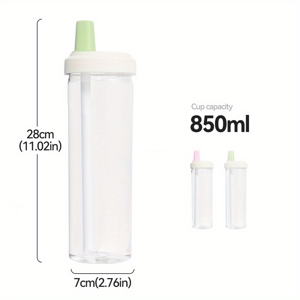 

1pcs 850ml/ 28.74oz Bap-free Straight Plastic Cup Solid Color Transparent Bottle Includ Straw Suiable Cold Drink, Outdoor, Sport, Travel