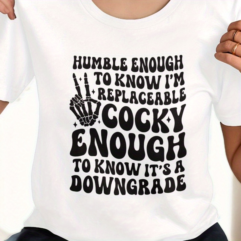 

Skull Crew Neck T-shirt, Casual Short Sleeve Top For , Women's Clothing