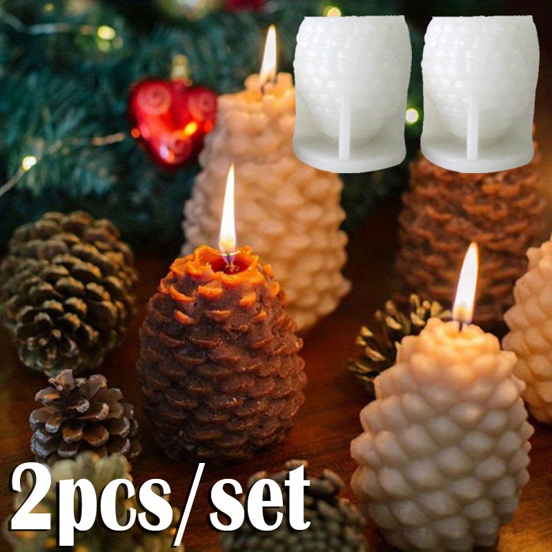 

Silicone Pine Cone Mold 2-piece Set For Diy Candles, Resin, Baking - 3d Christmas Aromatherapy Candle Making Kit, Party Favors, Ice Cube Crafting