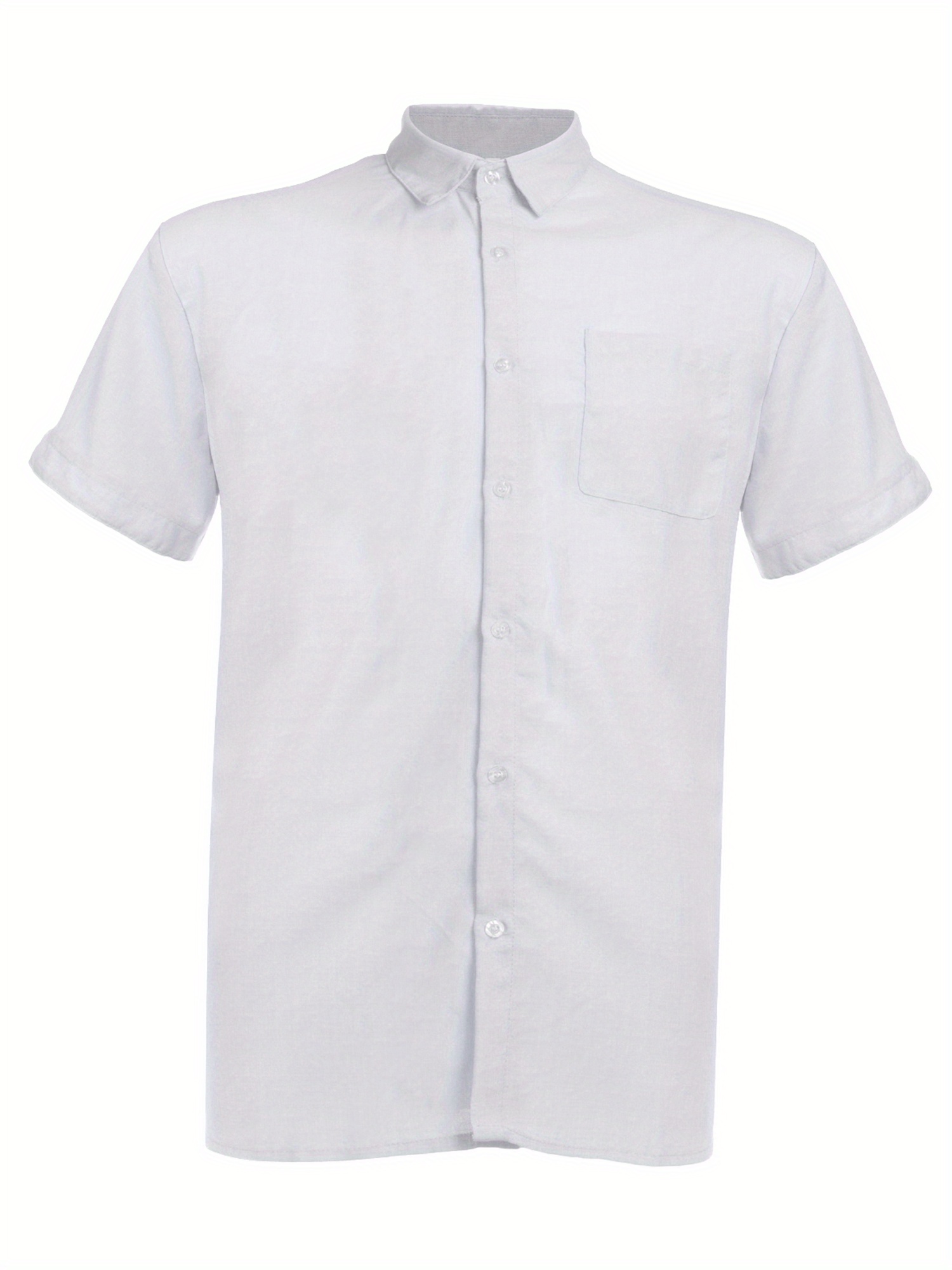 mens casual loose short sleeve shirt collar button - Temu