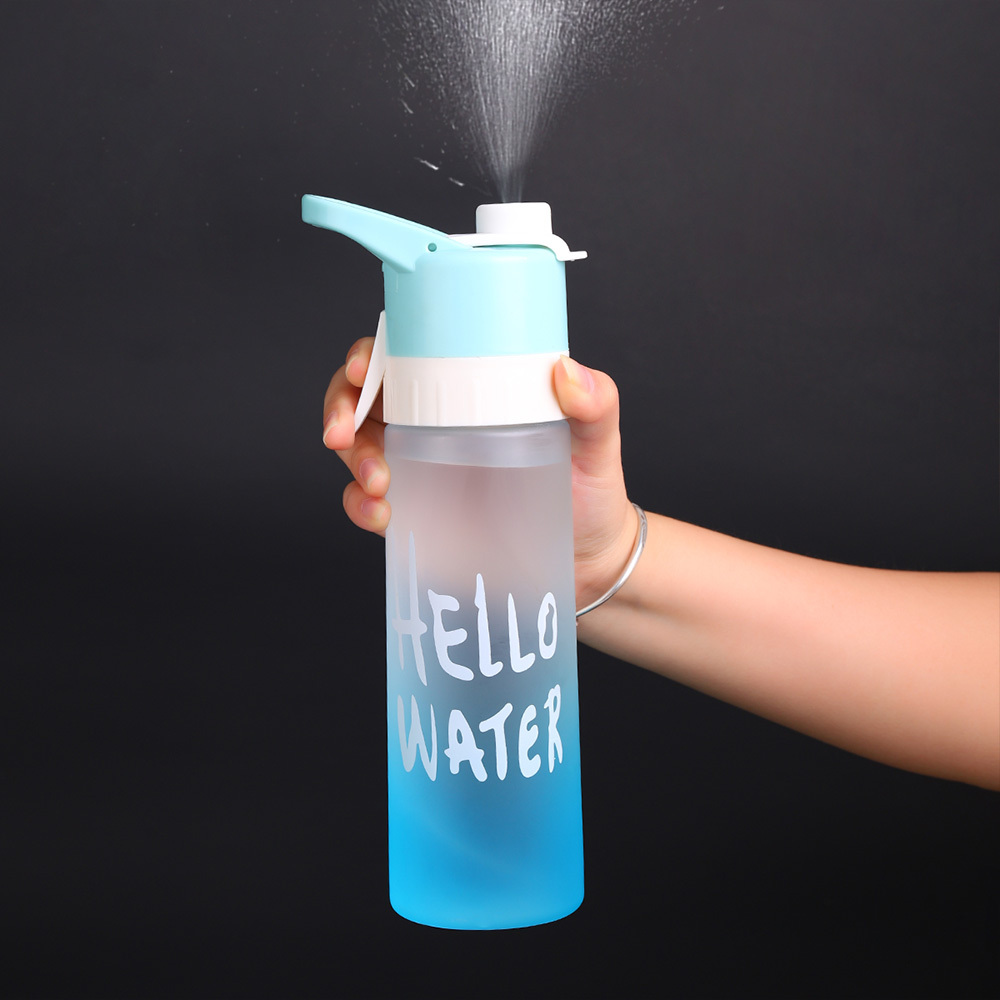 TEMU 1pc 650ml/ 21.98oz Bpa-free Gradient Colors Straight Plastic Water Cup Handle Spray Mouth Transparent Bottle Suitable For Outdoor, Sport, Travel