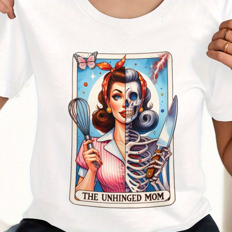 

Figure Neck T-shirt, Casual Short Sleeve Top For , Women's Clothing