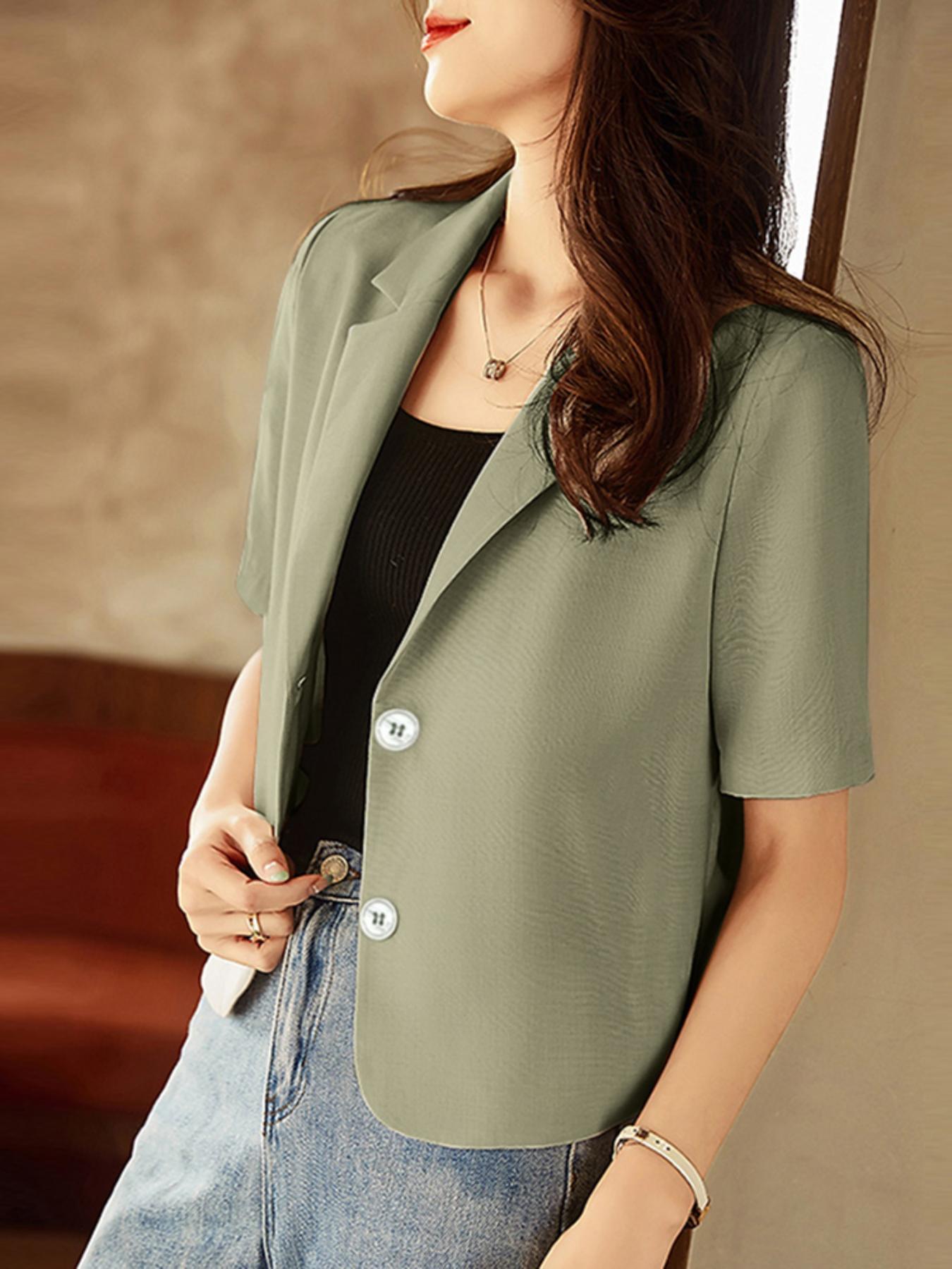 【BAON】[unisex] Tsubaki Collar Button Crop Jacket Amazon.com: Zando Short Bomber Jacket Women Crop Jacket