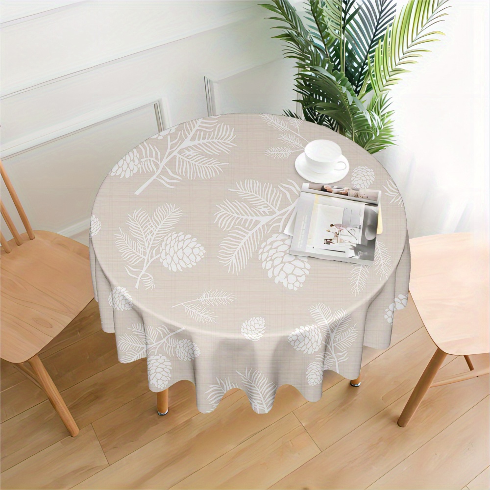 

Elegant Woven Polyester Round Tablecloth 55.12" - Machine Made, Minimalist Digital For Dining, Kitchen, Office, Ideal For Home Decor, Sofa Throw, Picnic & Outdoor Use - Suitable For Holiday Gifting