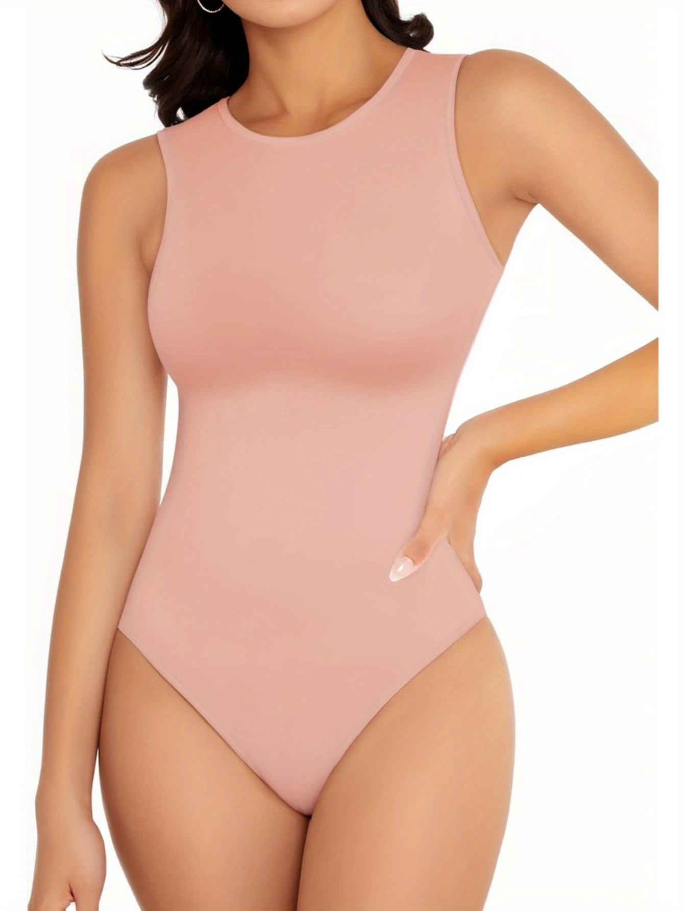 Body De Espalda Completa Para Mujer Yummie - Cuello Redondo, Algodón Elástico Y Compresión Moderada, Cómodo Para El Día A Día