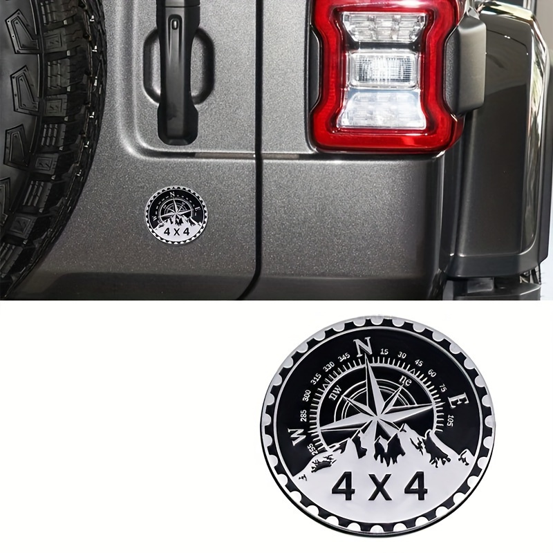 

1pc, Premium Aluminum 4x4 Off-road Compass Badge - Metal Decal For Jeep, For Chevrolet, For Toyota | Vehicle Body Sticker