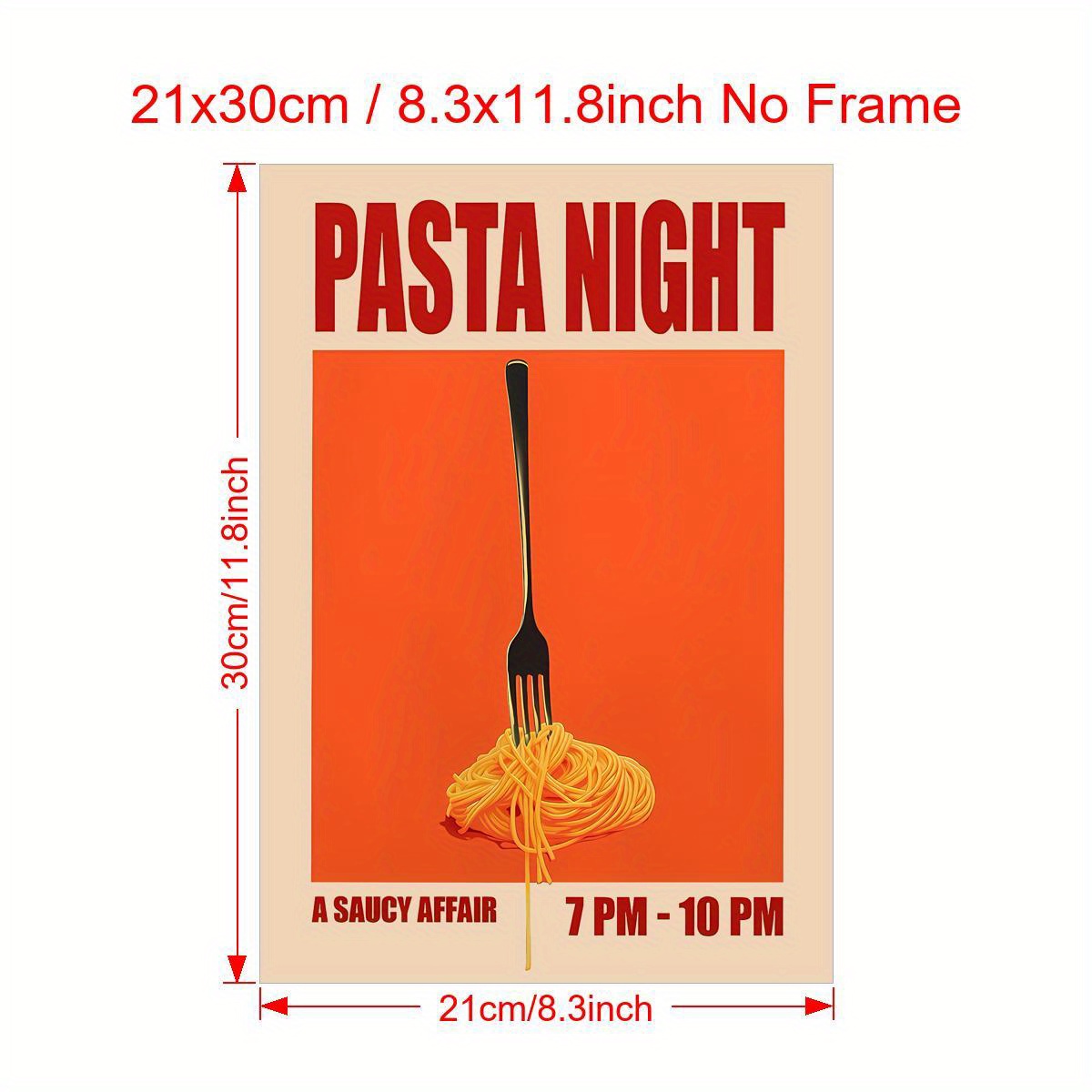 TEMU Poster senza cornice a tema " della Pasta" 2D piatto - Decorazione da parete retr簷 Art D矇co a tema pasta adatta per cucina, soggiorno, camera da
