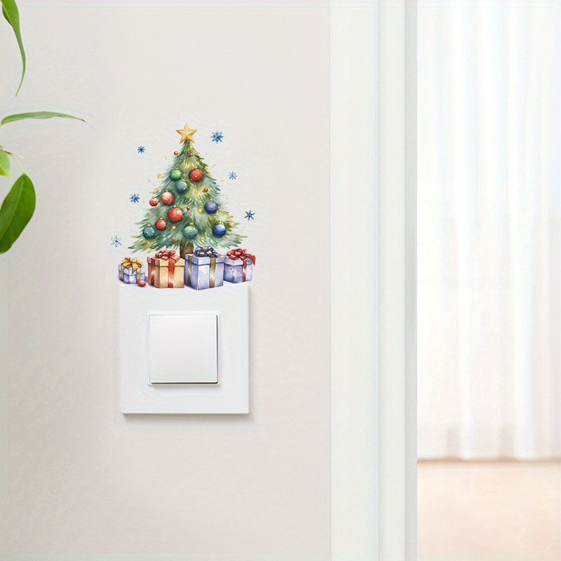 

Christmas Tree Gift Christmas Bedroom Study Decoration Switch Wall Stickers Self-adhesive