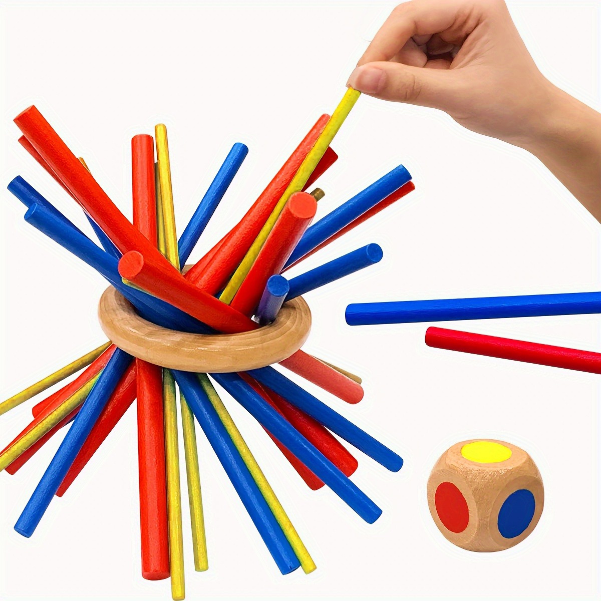 

3 Colors 3 Difficulties: Wooden Stick Game - Educational Children's Toy - Balance And Patience Training - Suitable For Ages 3-14 - Perfect For Christmas And Thanksgiving Parties