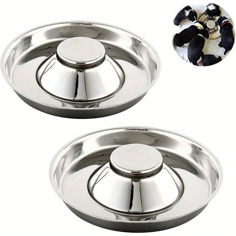 E-shop Set mit 2 Edelstahl-Futterschüsseln für Hunde und Katzen - Robuste Futter- und Wassernäpfe, ideal für mehrere Welpen und Kätzchen.