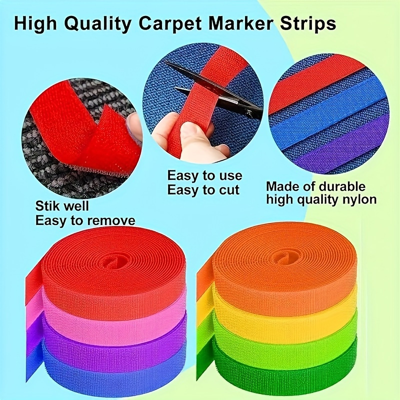 PATIKIL Carpet Marker Strips 15mm X 5 Meters, 2 Roll Floor Markers Nylon Strip Floor Marking Tape For Classroom Rug Teacher Supplies, Black