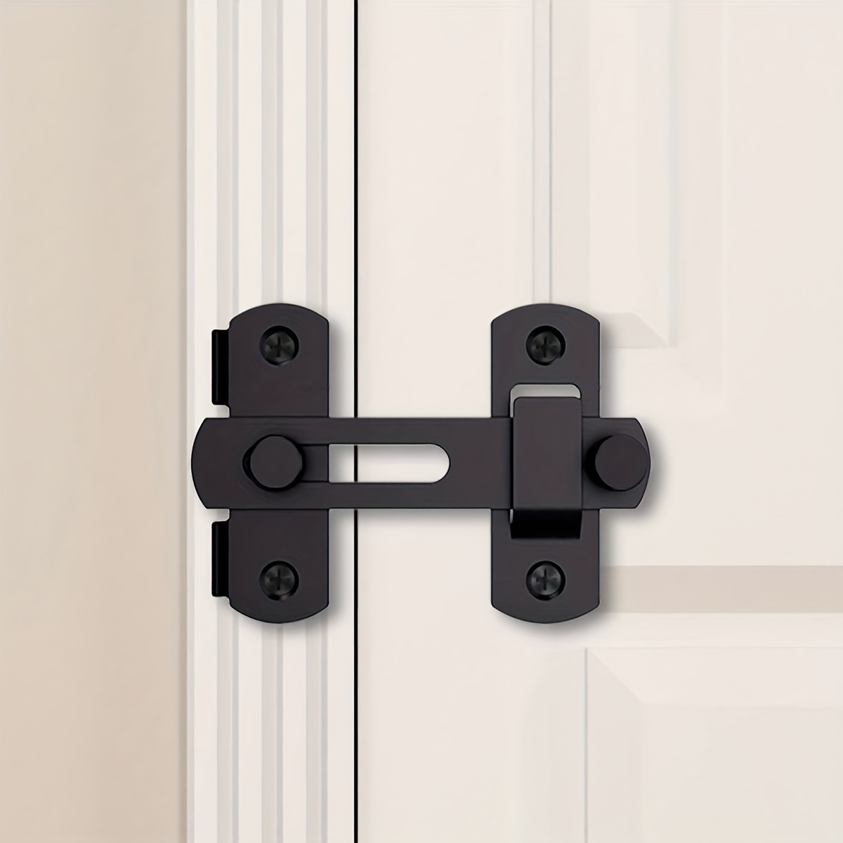 Vintage style Black Gate Lock: No drill Installation - Temu