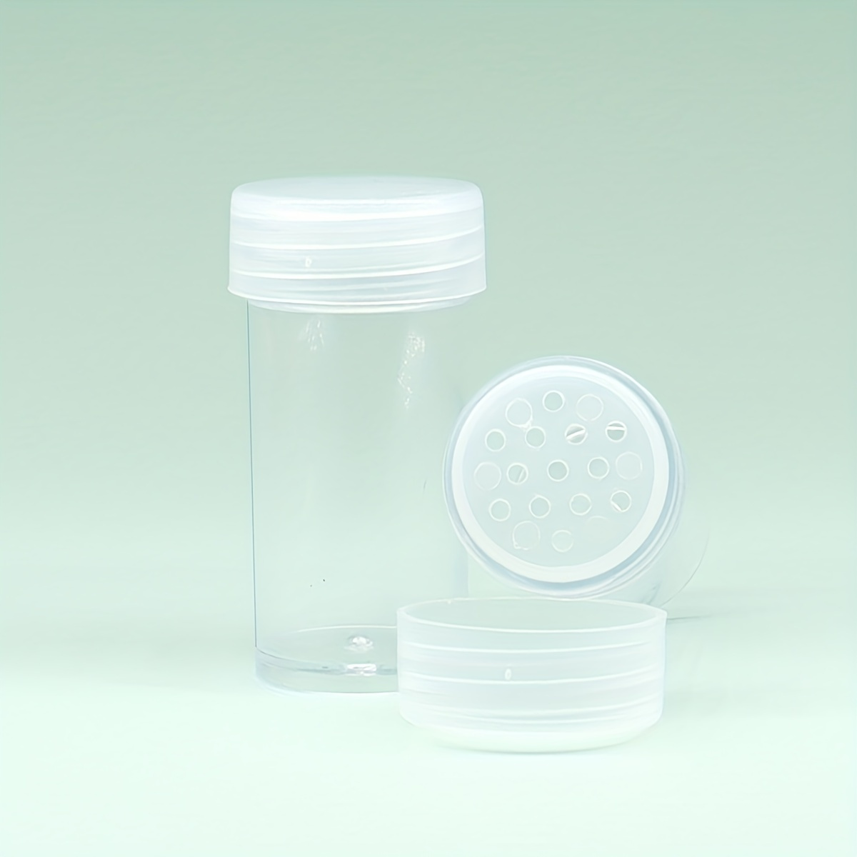 2pcs 10g Transparent Plastic Powder Bottle For Powder Glitter Sequin Reusable Empty Bottle