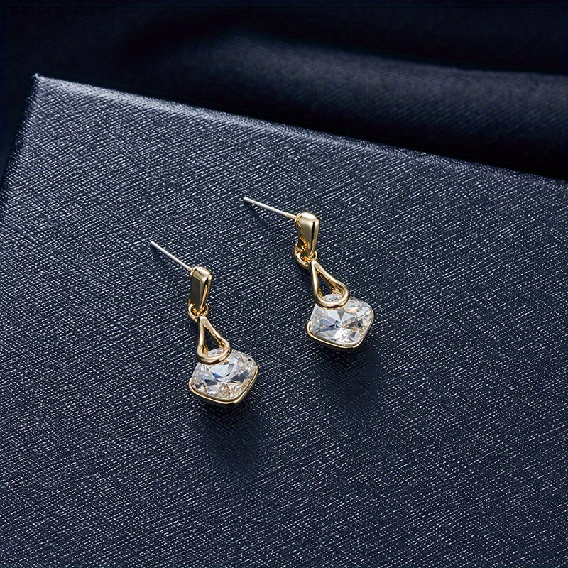 316 Stainless Steel Inlaid Synthetic Synthetic Zirconia Necklace and Earrings Jewelry Set, Elegant and Minimalist Design, Versatile Vintage-style Fashion Accessories, Suitable for Women, Couples, Streetwear, Daily Commutes, Weddings, Holidays, and